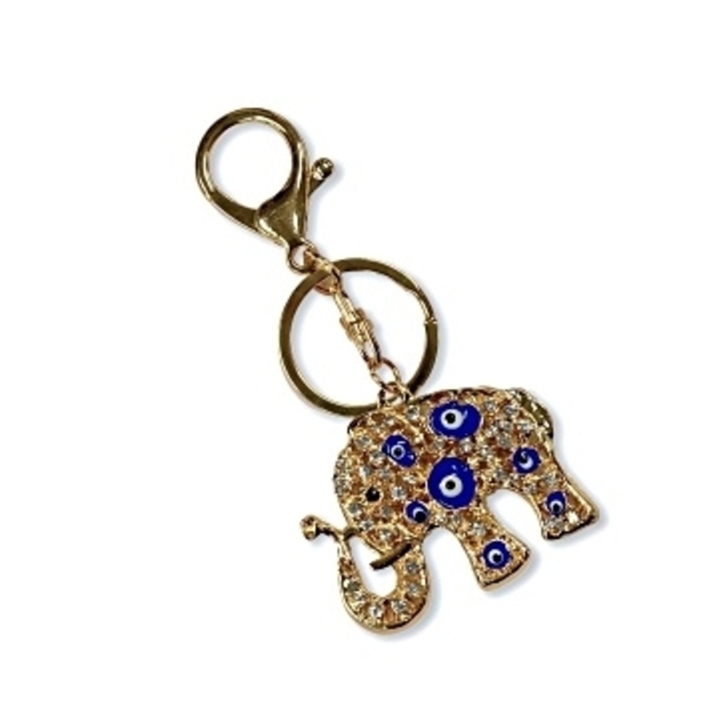 Gold and Blue Elephant Key Holder - Picture 2 of 4